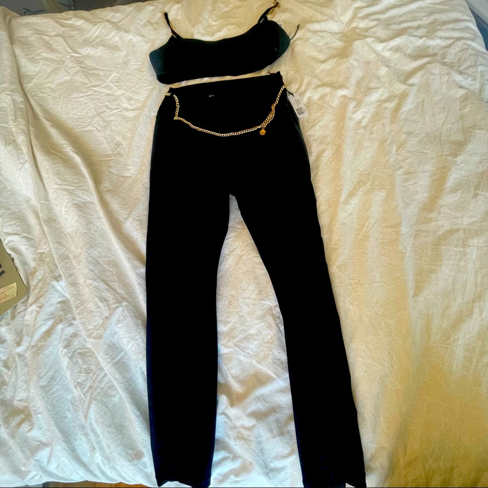 Chain High Rise Metallic Leggings - Picture 2 of 6